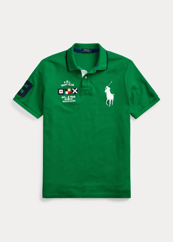 Koszulki Polo Ralph Lauren Yacht Club Mesh Polo Shirt - All Fits Męskie Zielone | BKJB2582