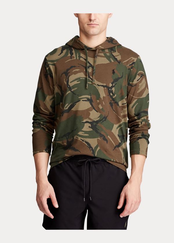 Koszulki Ralph Lauren Camo Cotton Hooded T-Shirt Męskie Camo | JFRU5100