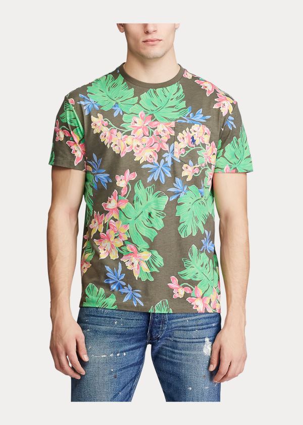 Koszulki Ralph Lauren Classic Fit Floral T-Shirt Męskie Kolorowe | BJFK3727