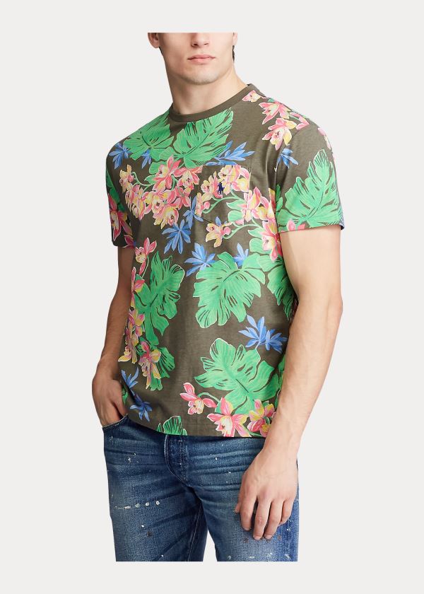 Koszulki Ralph Lauren Classic Fit Floral T-Shirt Męskie Kolorowe | BJFK3727