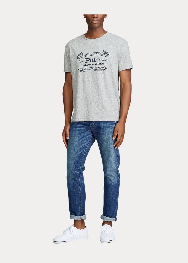 Koszulki Ralph Lauren Classic Fit Graphic T-Shirt Męskie Szare | QBNN8770