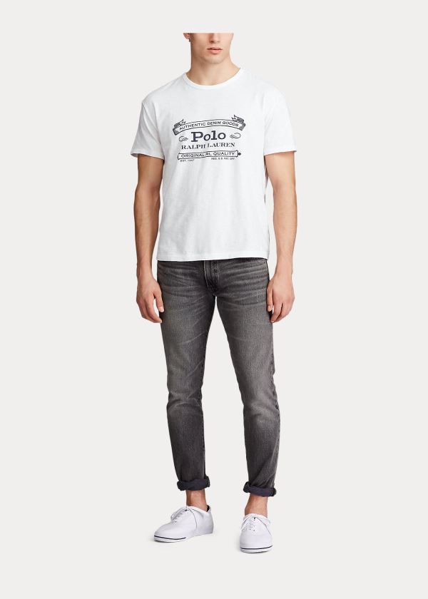 Koszulki Ralph Lauren Classic Fit Graphic T-Shirt Męskie Białe | QWXO2948