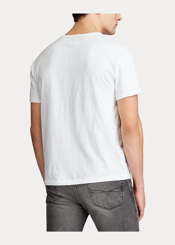 Koszulki Ralph Lauren Classic Fit Graphic T-Shirt Męskie Białe | QWXO2948