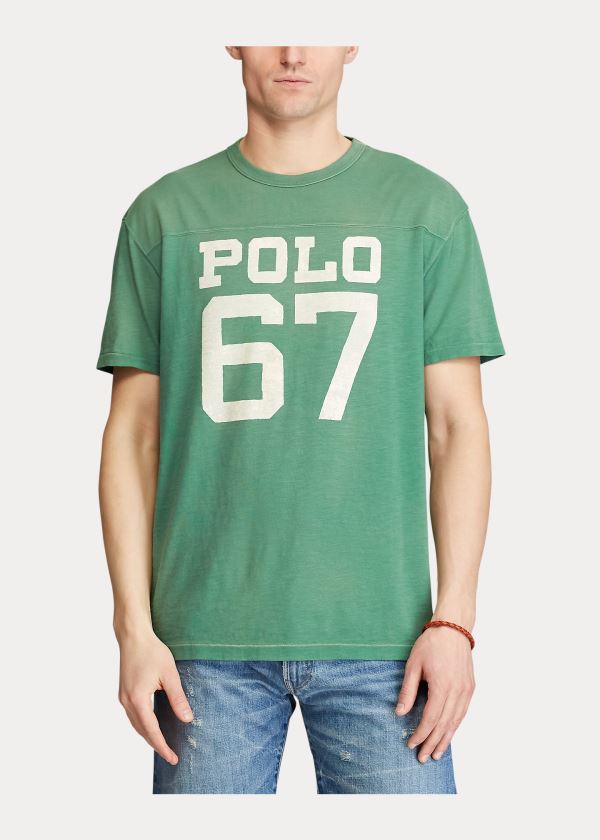 Koszulki Ralph Lauren Classic Fit Graphic T-Shirt Męskie Zielone | GDTC9902