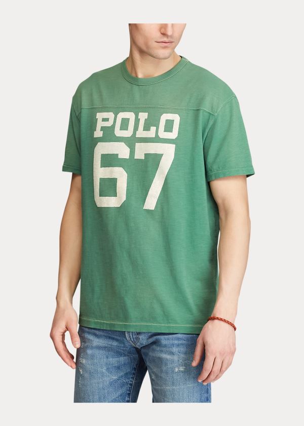 Koszulki Ralph Lauren Classic Fit Graphic T-Shirt Męskie Zielone | GDTC9902