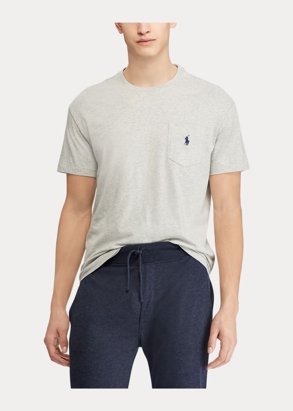 Koszulki Ralph Lauren Classic Fit Pocket T-Shirt Męskie Szare | LMQI4050