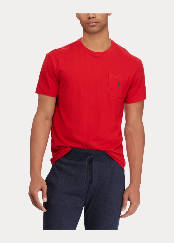 Koszulki Ralph Lauren Classic Fit Pocket T-Shirt Męskie Czerwone | GPDD4571