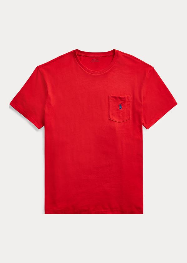 Koszulki Ralph Lauren Classic Fit Pocket T-Shirt Męskie Czerwone | GPDD4571