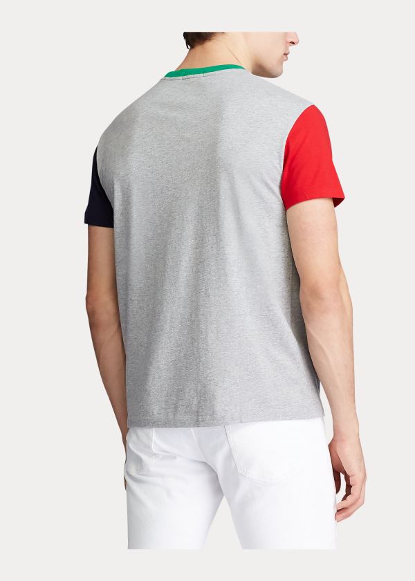 Koszulki Ralph Lauren Classic Fit Pocket T-Shirt Męskie Szare Kolorowe | LNTA4741