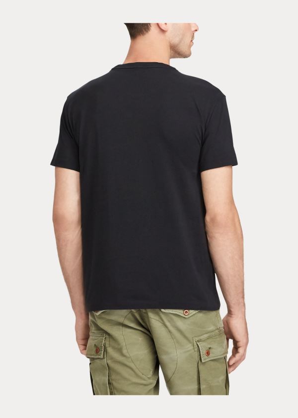 Koszulki Ralph Lauren Classic Fit Pocket T-Shirt Męskie Czarne | ENDC8490