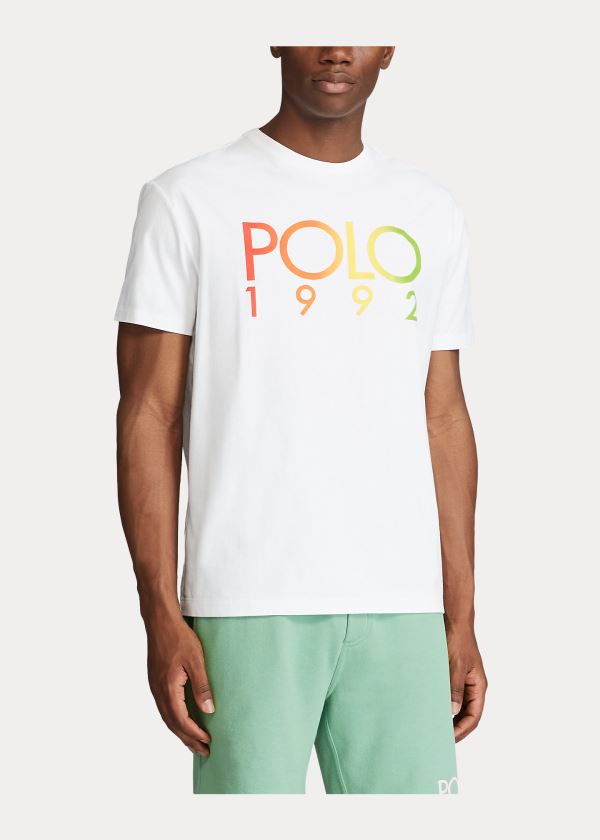 Koszulki Ralph Lauren Classic Fit Polo 1992 T-Shirt Męskie Białe | ORCI3206