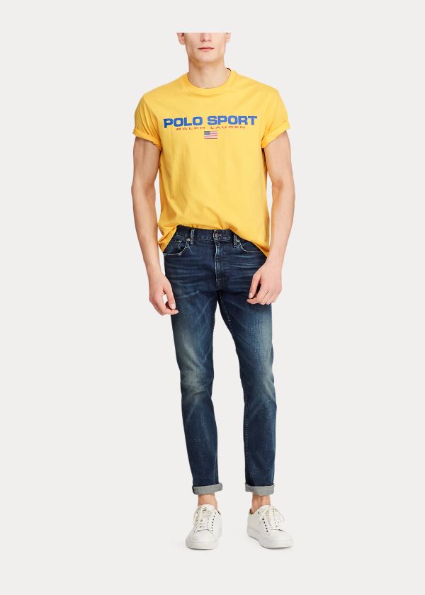 Koszulki Ralph Lauren Classic Fit Polo Sport T-Shirt Męskie Żółte | MAMN7373