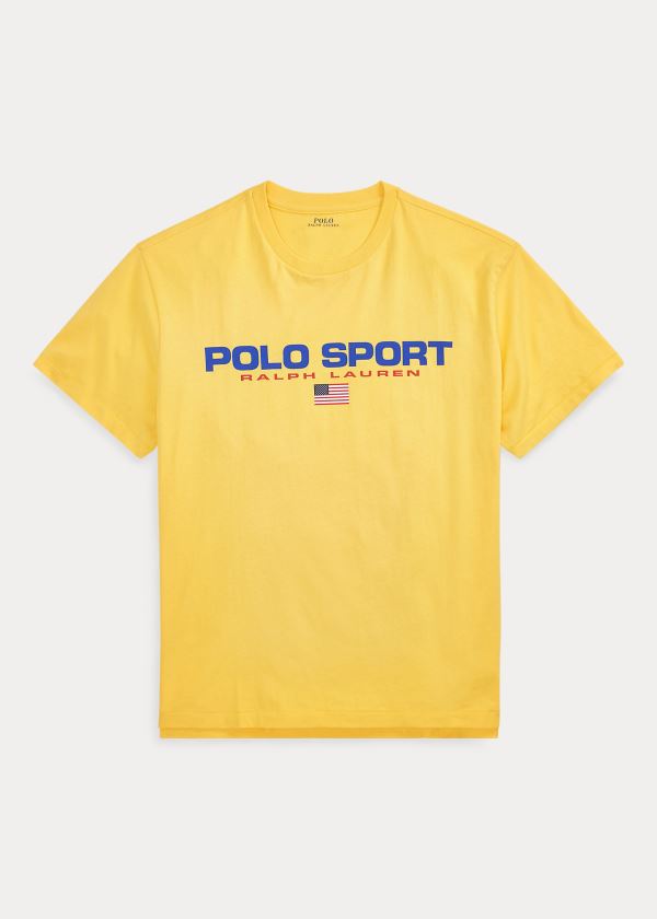 Koszulki Ralph Lauren Classic Fit Polo Sport T-Shirt Męskie Żółte | MAMN7373