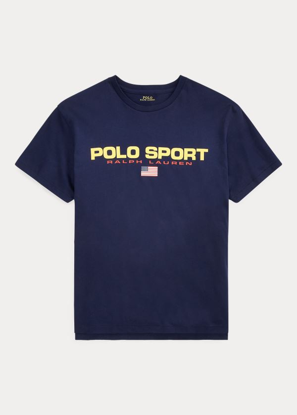 Koszulki Ralph Lauren Classic Fit Polo Sport T-Shirt Męskie Granatowe | IVOW3819