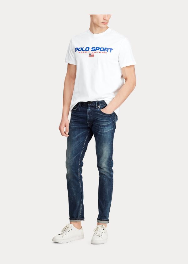 Koszulki Ralph Lauren Classic Fit Polo Sport T-Shirt Męskie Białe | HDGW9630