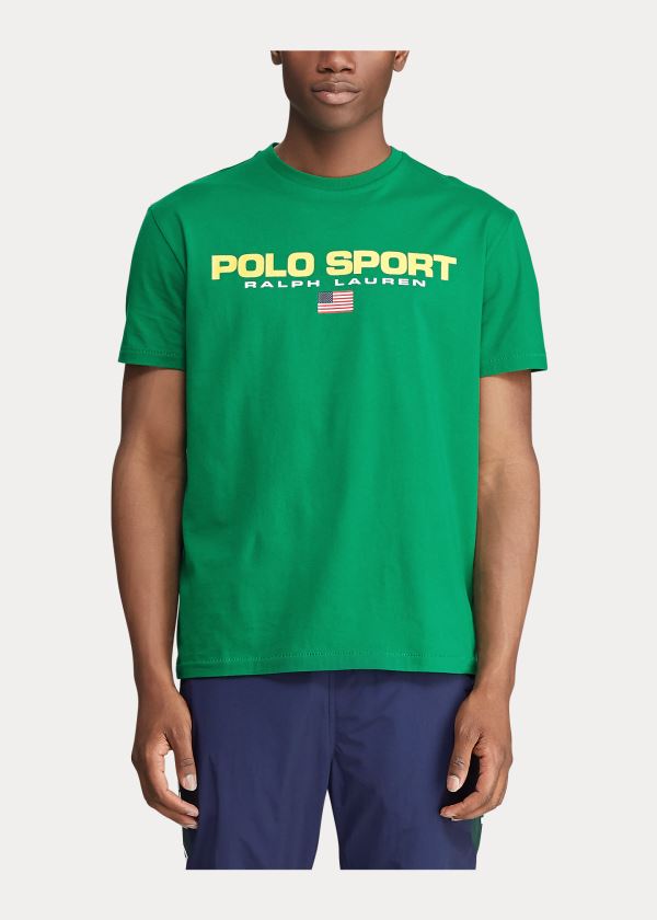 Koszulki Ralph Lauren Classic Fit Polo Sport T-Shirt Męskie Zielone | BOVI5026