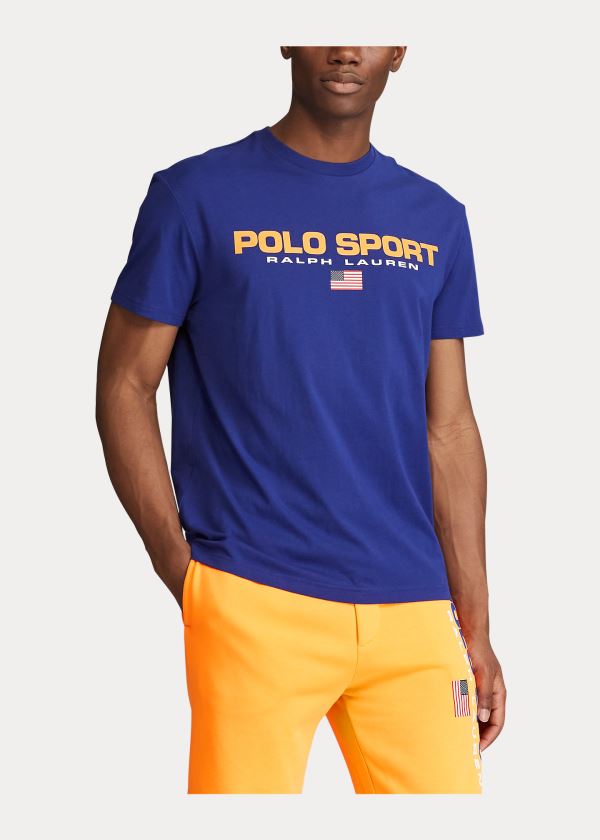 Koszulki Ralph Lauren Classic Fit Polo Sport T-Shirt Męskie Królewski Niebieski Niebieskie | DALF6698