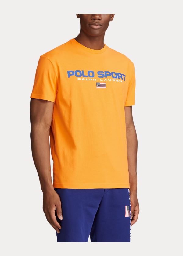 Koszulki Ralph Lauren Classic Fit Polo Sport T-Shirt Męskie Pomarańczowe | ZDXO2146