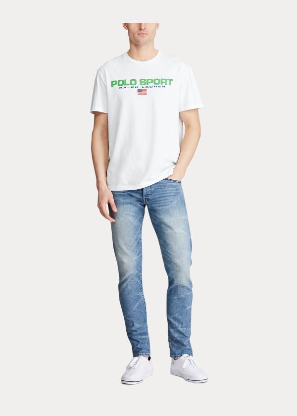 Koszulki Ralph Lauren Classic Fit Polo Sport T-Shirt Męskie Białe | OWDA6577