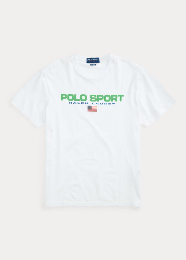 Koszulki Ralph Lauren Classic Fit Polo Sport T-Shirt Męskie Białe | OWDA6577