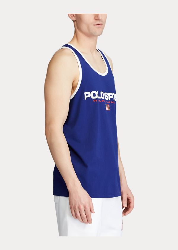 Koszulki Ralph Lauren Classic Fit Polo Sport Tank Męskie Królewski Niebieski Niebieskie | MOLO0476