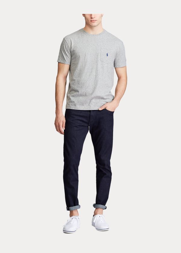 Koszulki Ralph Lauren Classic Slub Pocket T-Shirt Męskie Szare | XKMW2449