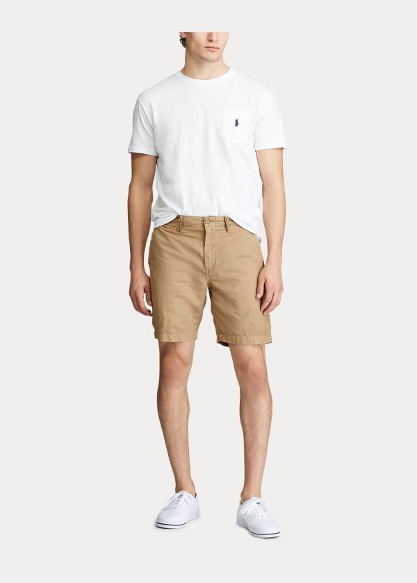 Koszulki Ralph Lauren Classic Slub Pocket T-Shirt Męskie Białe | OOZU2338