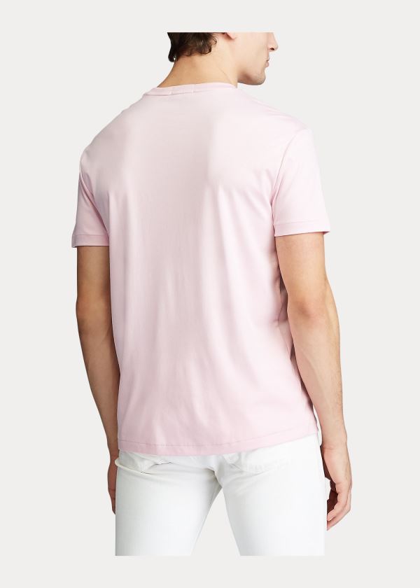 Koszulki Ralph Lauren Classic Soft Cotton T-Shirt Męskie Różowe | BOCZ5203