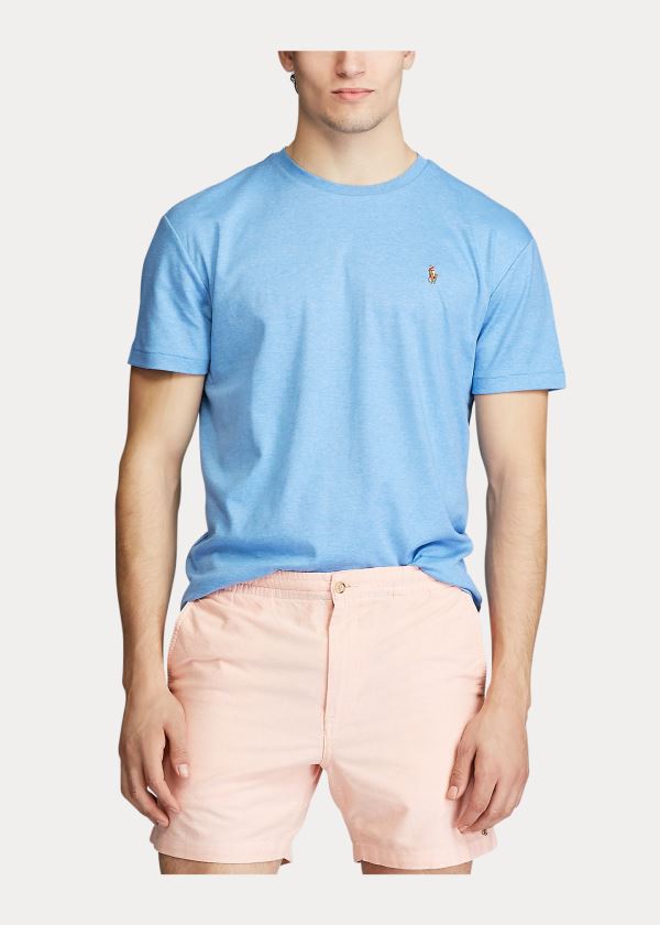 Koszulki Ralph Lauren Classic Soft Cotton T-Shirt Męskie Królewski Niebieski Niebieskie | AAEU5232