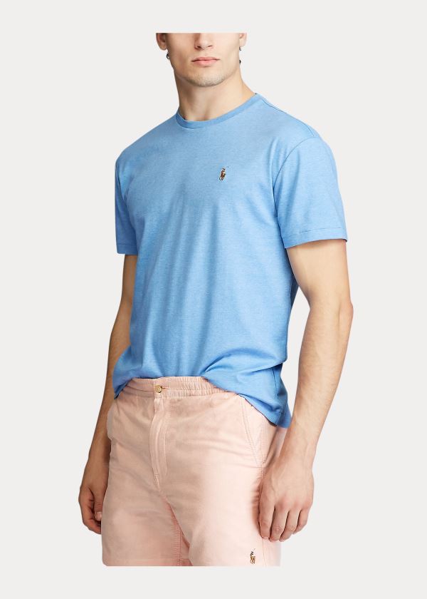 Koszulki Ralph Lauren Classic Soft Cotton T-Shirt Męskie Królewski Niebieski Niebieskie | AAEU5232