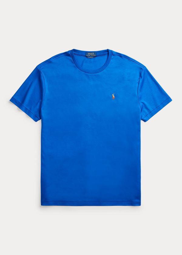 Koszulki Ralph Lauren Classic Soft Cotton T-Shirt Męskie Niebieskie Królewski Niebieski | WSZF4887