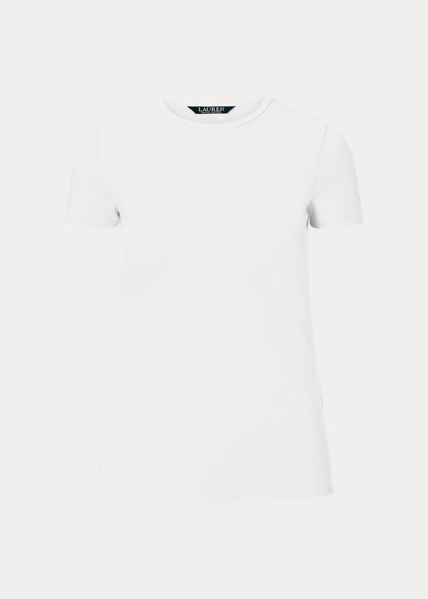 Koszulki Ralph Lauren Cotton-Blend T-Shirt Damskie Białe | VEAS3153