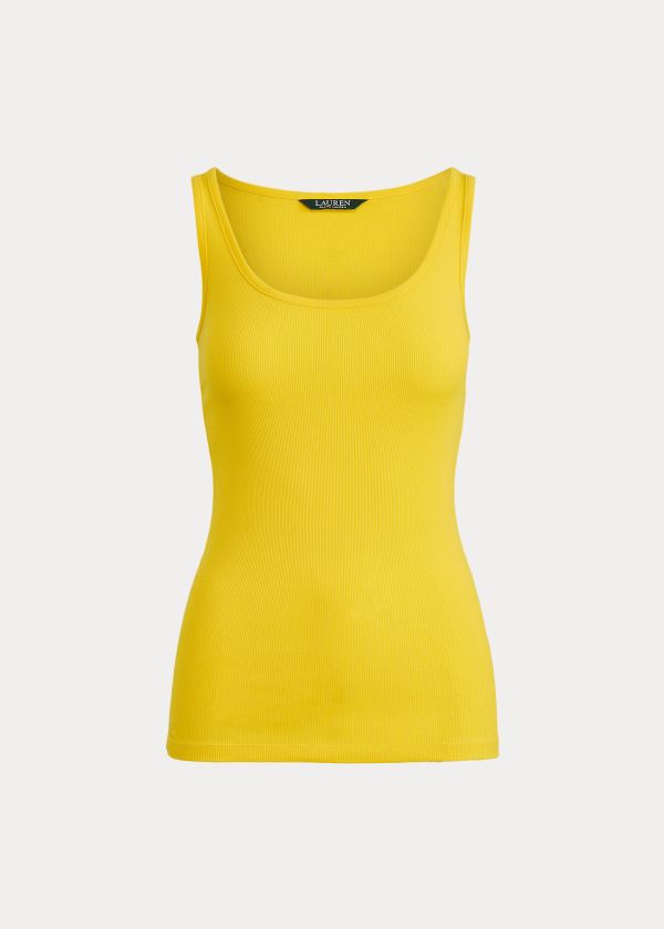 Koszulki Ralph Lauren Cotton-Blend Tank Top Damskie Żółte | TZHF6289