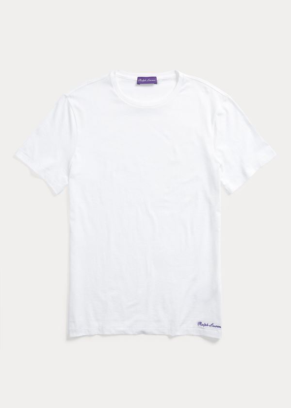 Koszulki Ralph Lauren Cotton Lisle T-Shirt Męskie Białe | YNRR9902