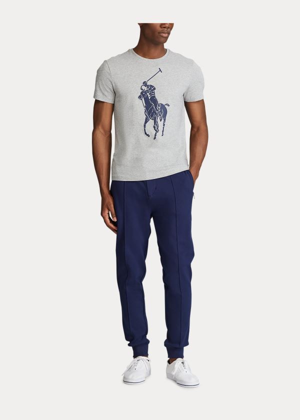 Koszulki Ralph Lauren Custom Slim Fit Jersey T-Shirt Męskie Szare | YCVE8893