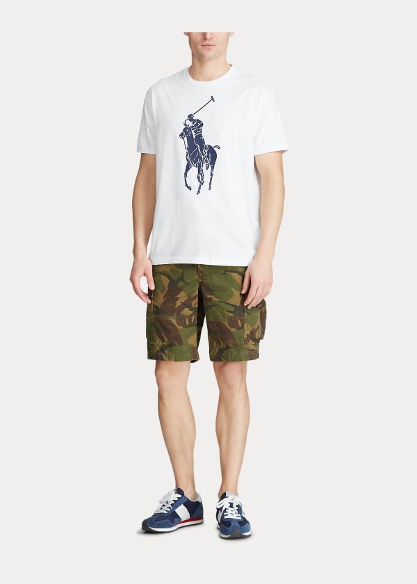 Koszulki Ralph Lauren Custom Slim Fit Jersey T-Shirt Męskie Białe | WQUN5927