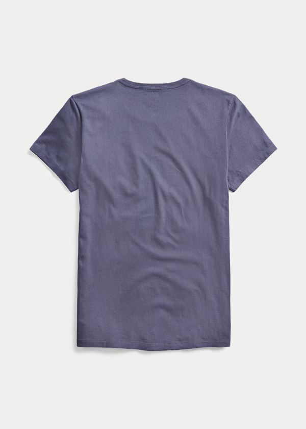 Koszulki Ralph Lauren Garment-Dyed Pocket T-Shirt Męskie Granatowe | GDQN0185