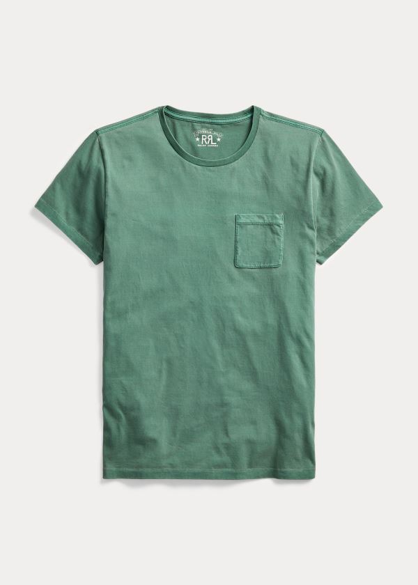 Koszulki Ralph Lauren Garment-Dyed Pocket T-Shirt Męskie Zielone | YIKK4334