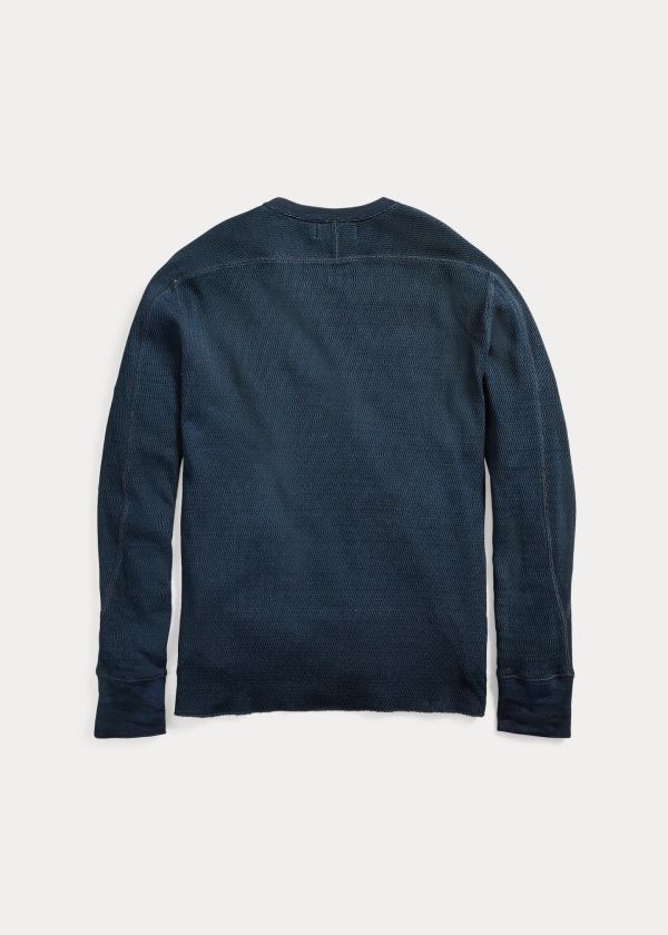 Koszulki Ralph Lauren Indigo Jacquard-Knit Crewneck Męskie Niebieskie Indygo | EIJH2203