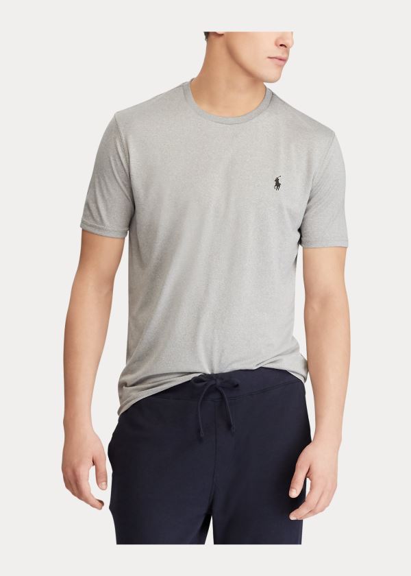 Koszulki Ralph Lauren Performance Jersey T-Shirt Męskie Szare | QVHT4499