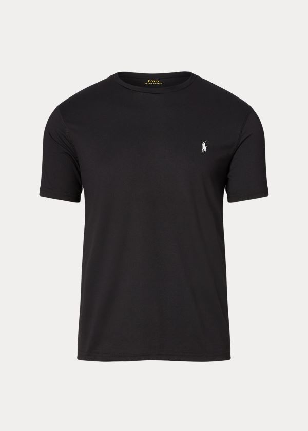 Koszulki Ralph Lauren Performance Jersey T-Shirt Męskie Czarne | ZKVI9092