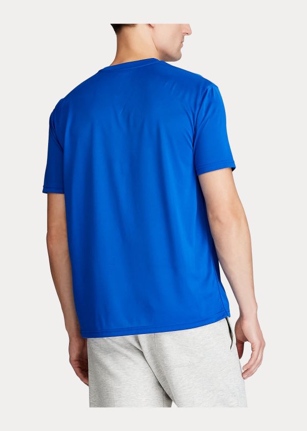 Koszulki Ralph Lauren Performance Jersey T-Shirt Męskie Niebieskie Królewski Niebieski | ODWI5670