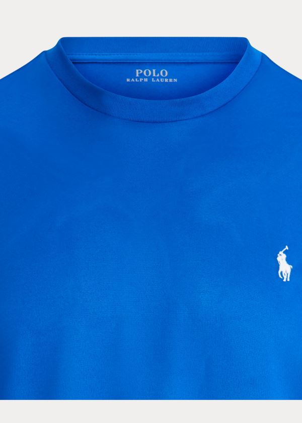 Koszulki Ralph Lauren Performance Jersey T-Shirt Męskie Niebieskie Królewski Niebieski | ODWI5670