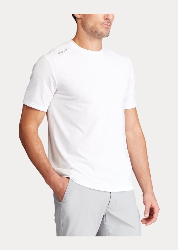 Koszulki Ralph Lauren Performance Jersey T-Shirt Męskie Białe | OJNY2839