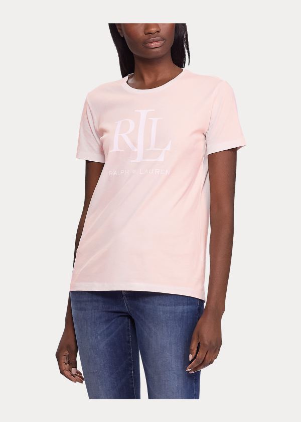 Koszulki Ralph Lauren Pink Pony LRL Jersey Tee Damskie Różowe | VETD5306