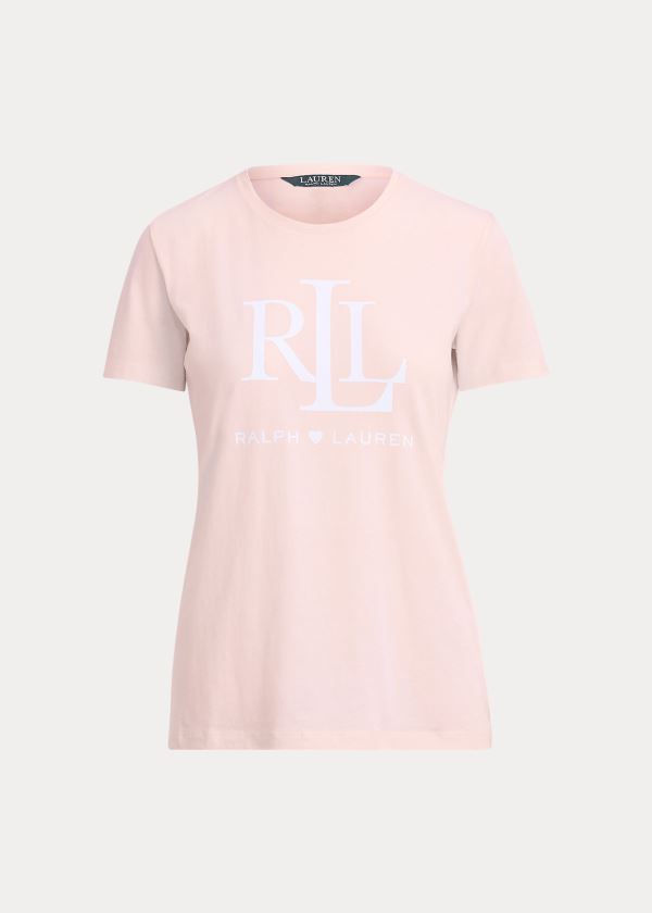 Koszulki Ralph Lauren Pink Pony LRL Jersey Tee Damskie Różowe | VETD5306