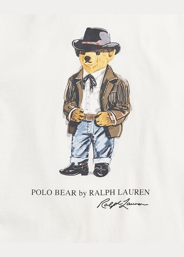 Koszulki Ralph Lauren Polo Bear Crewneck Tee Damskie Białe | KANP5469