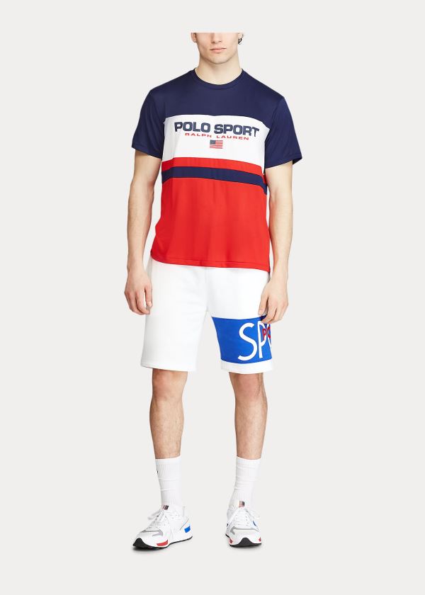 Koszulki Ralph Lauren Polo Sport Performance T-Shirt Męskie Czerwone Kolorowe | VBRF6694