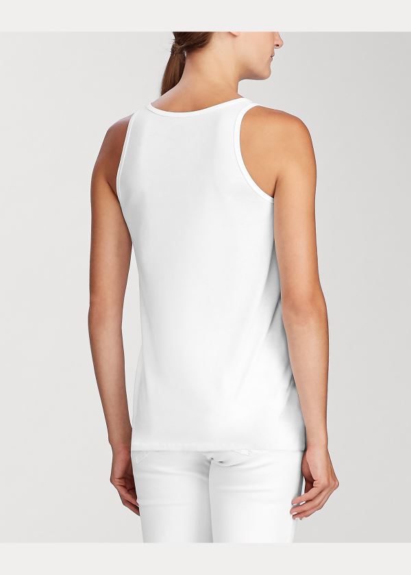 Koszulki Ralph Lauren Pride Cotton Graphic Tank Top Męskie Białe | LJPN6623