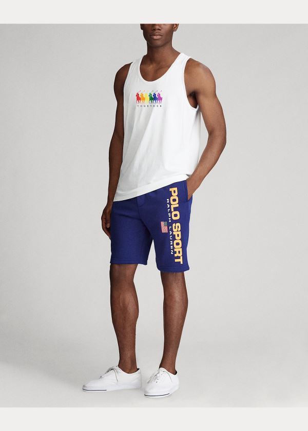 Koszulki Ralph Lauren Pride Cotton Graphic Tank Top Męskie Białe | LJPN6623